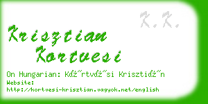 krisztian kortvesi business card